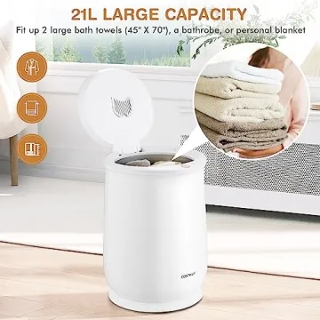 COSTWAY Towel Warmer Large Capacity for Towels & Robes