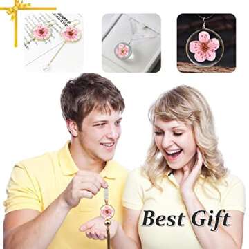 Dried Pressed Flowers for Resin, 60PCS Pink Real Pressed Dried Little Plum Blossom Flower with Forceps for Scrapbooking DIY Candle Decor Jewelry Soap Pendant Crafts Making