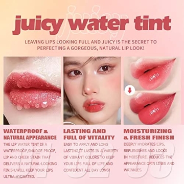 Waterproof Korean Lip Tint Stain Set - High Pigment Colors