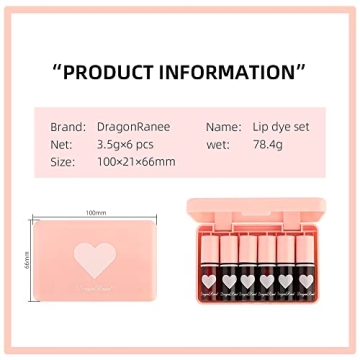 Waterproof Korean Lip Tint Stain Set - High Pigment Colors