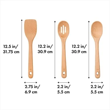 Durable OXO Good Grips 3-Piece Wooden Utensil Set for Cooking