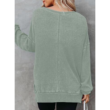 Dokotoo Waffle Knit Oversized Women's Sweatshirt for Comfort
