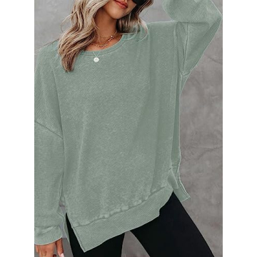 Dokotoo Waffle Knit Oversized Women's Sweatshirt for Comfort
