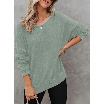 Dokotoo Waffle Knit Oversized Women's Sweatshirt for Comfort