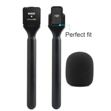 JCMOYUTY for DJI Mic Stand, Holder for DJI Mic 1/2 / Rode Wireless GO II, Wireless Interview Microphone Adapter Handheld Mount Adapter for Hollyland Lark M1 /C1 / 150 / Synco G1/A2 / Movo and More