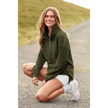PRETTYGARDEN Women 1/4 Zip Pullover Comfortable Stylish
