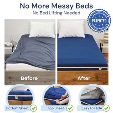 RUBBER HUGGER Medium Size Elastic Sheet Holder Band with 1 Strap for Queen Adjustable Mattresses, Bedroom Accessories, and Bed Accessories - Corner Straps to Secure Bed Sheets