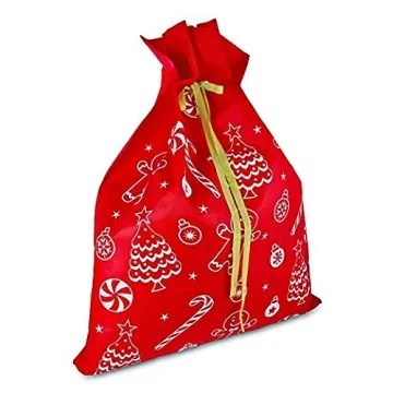 Gift Boutique 6 Giant Christmas Gift Bags 36" x 44" Reusable Made of Durable Fabric with Ribbon and Gift Tag for Holiday Wrapping Extra Large Jumbo Huge Oversized Toys Gift Bags