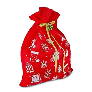 Gift Boutique 6 Giant Christmas Gift Bags 36" x 44" Reusable Made of Durable Fabric with Ribbon and Gift Tag for Holiday Wrapping Extra Large Jumbo Huge Oversized Toys Gift Bags