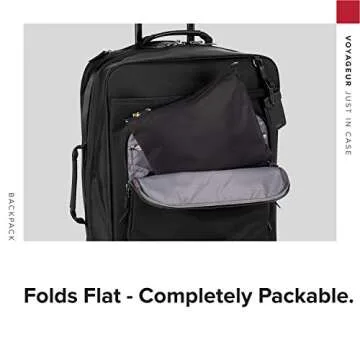 TUMI - Just In Case Foldable Backpack - Lightweight, Compact Travel Backpack - For One Bag Travel - 15.5" X 12.3" X 4.5" - Black