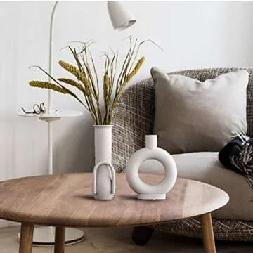 Elegant Sunormi Gray Ceramic Vase for Chic Decor