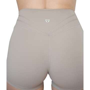 TomTiger Workout Shorts for Women High Waist Gym Fitness Running Yoga Bike Active Exercise Women's Short Tummy Control 3" (M, Mink Grey)