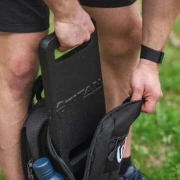 Titan Fitness 20 LB Cast Iron Ruck Weight Plate, Backpack Weight Training, Dual Wide Handles, Round Corners Smooth Edges, Ideal for Resistance Training, Strengthen Posture Stability