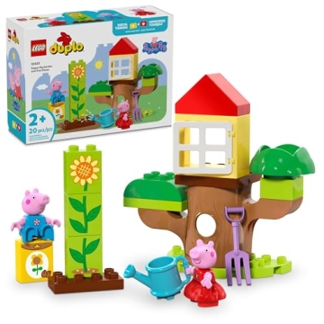 LEGO DUPLO Peppa Pig Garden and Tree House Toddler Toy, Building Block Learning Set for Preschool Ki...