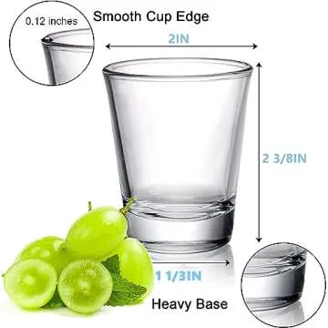 Tebery 30 Pack Round Shot Glasses Bulk Sets with Heavy Base, 2 Ounces Tequila Cups Small Glass Shot ...