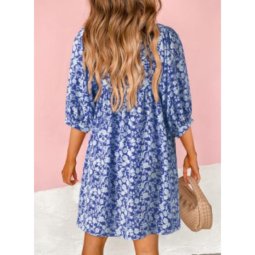Dokotoo Women's Boho Floral Mini Dress for Summer Style