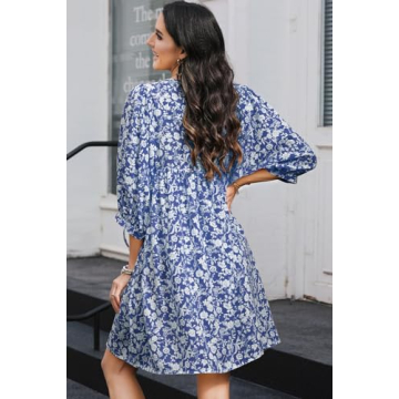 Dokotoo Women's Boho Floral Mini Dress for Summer Style