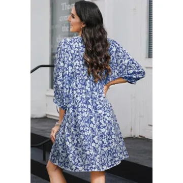 Dokotoo Women's Boho Floral Mini Dress for Summer Style