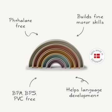 Mushie Rainbow Stacker Toy for Safe Play & Learning
