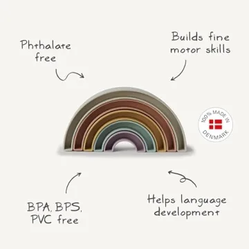 Mushie Rainbow Stacker Toy for Safe Play & Learning