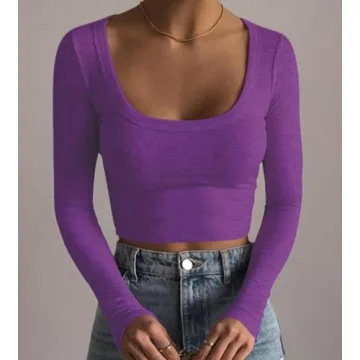 Artfish Women's Chic Square Neck Crop Top for Fashion Lovers