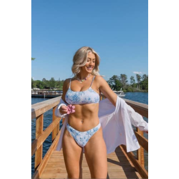 VOLAFA Women's Smocked Triangle Bikini Set for Ultimate Style