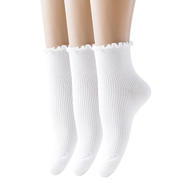 SEMOHOLLI Women's Ankle Socks with Charming Ruffle Design