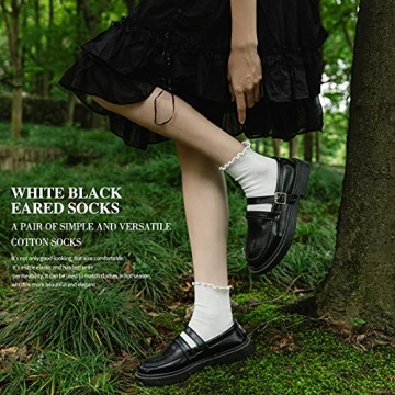 SEMOHOLLI Women's Ankle Socks with Charming Ruffle Design