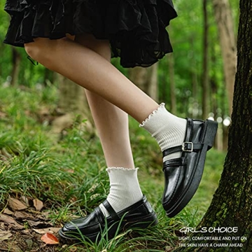 SEMOHOLLI Women's Ankle Socks with Charming Ruffle Design