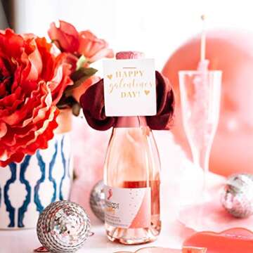 Galentine's Day Hair Scrunchies Party Favors, Unique Galentine Gift for Friends Girls Women, Supplies Decorations (Gold Tone - 5 Pack)