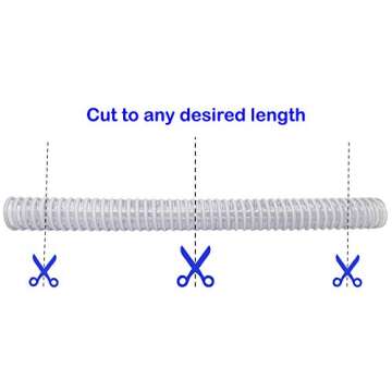 Sealproof 1.25 x 59 Inch Pool Filter Pump Connection Hose for 1-1/4 (32mm) Intex Systems and Above Ground Pools, Premium Quality Kinkproof PVC, Made in USA | Includes 2 Hose Clamps