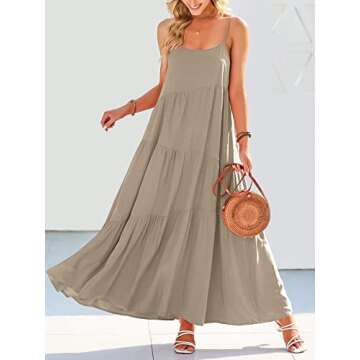 ANRABESS Women Summer Casual Loose Sleeveless Sundress Spaghetti Strap Flowy Boho Linen Beach Vacation Maxi Long Dress Gray X-Large