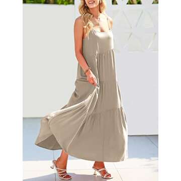 ANRABESS Women Summer Casual Loose Sleeveless Sundress Spaghetti Strap Flowy Boho Linen Beach Vacation Maxi Long Dress Gray X-Large