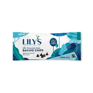 LILY'S Milk Chocolate Style No Sugar Added Baking Chips, Gluten Free, Bulk, 9 oz Bags (3 Pack)