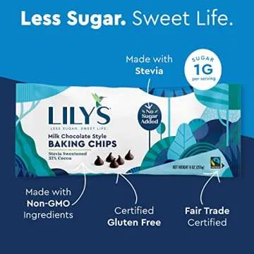 LILY'S Milk Chocolate Style No Sugar Added Baking Chips, Gluten Free, Bulk, 9 oz Bags (3 Pack)