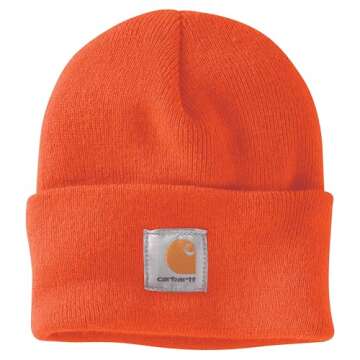 Carhartt Men's Knit Cuffed Beanie Bright Orange One Size