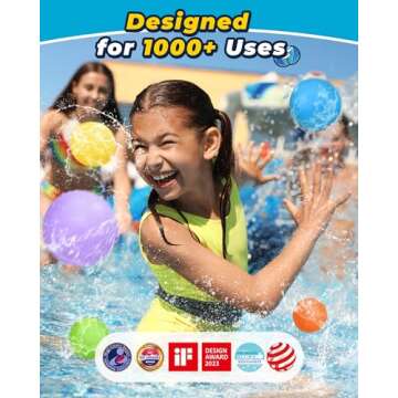 SOPPYCID 18PCS Reusable Water Balloons - Quick Fill Water Balls Toys For Toddler Age 4-8 - Refillabl...