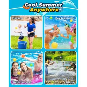 SOPPYCID 18PCS Reusable Water Balloons - Quick Fill Water Balls Toys For Toddler Age 4-8 - Refillable Magnetic Self-Sealing Water Splash Bomb For Summer Party Pool Outdoor Beach Toys for kids Age 8-12