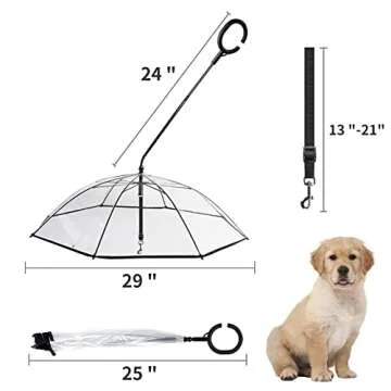 Petleso Umbrella for Small Dogs, Pet Umbrella for Dogs in Rainy Day with Adjustable Leash
