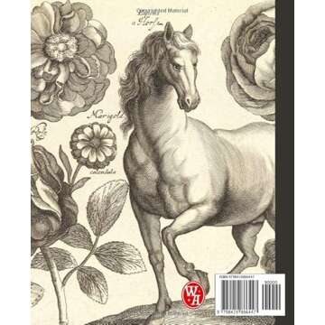 Composition Notebook College Ruled: Horse & Flower Vintage Illustration | Cute Aesthetic Journal For...