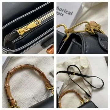 Chic Women's Bamboo Handle Tote Crossbody Handbag