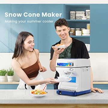 VIVOHOME Electric Ice Crusher Shaver - Snow Cone Maker, 265lbs/hr for Home & Commercial Use