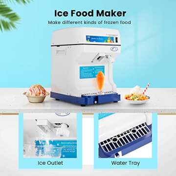 VIVOHOME Electric Ice Crusher for Snow Cones & More
