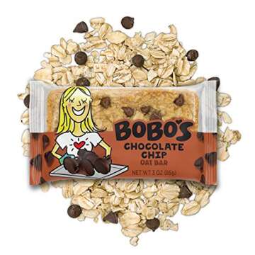 Bobo's Oat Bars, Chocolate Chip, 3 oz Bar (12 Pack), Gluten Free Whole Grain Snack and Breakfast Bar