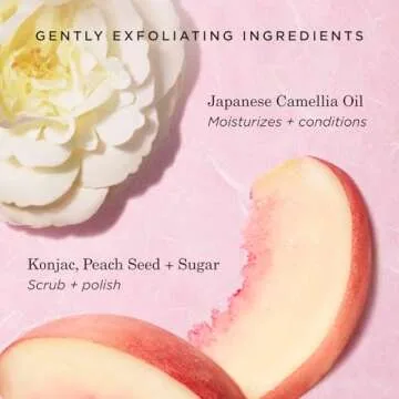 Tatcha Kissu Lip Scrub, Moisturizing Lip Exfoliant with Peach Seed Scrub for Polish, Smooth Lips