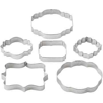 Wilton 6 Piece Plaque Fondant Cut-Outs Set for Bakers