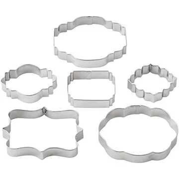 Wilton 6 Piece Plaque Fondant Cut-Outs Set for Bakers