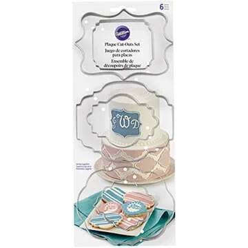 Wilton 6 Piece Plaque Fondant Cut-Outs Set for Bakers