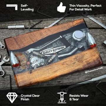 Deep Pour Epoxy Resin Liquid Glass 48 oz Kit, 2-4 inch Amazing Clear Resin Flower Preservation Kit, Wood Inlay High Temp Heat UV Resistant Epoxy, Bubble Free Food Grade Safe Low Viscosity