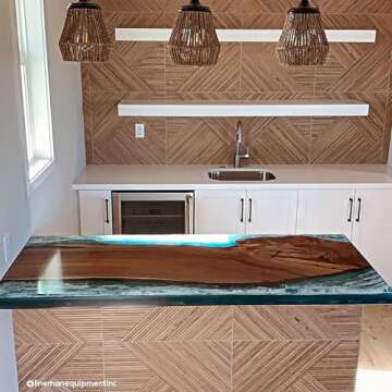 Deep Pour Epoxy Resin Liquid Glass 48 oz Kit, 2-4 inch Amazing Clear Resin Flower Preservation Kit, Wood Inlay High Temp Heat UV Resistant Epoxy, Bubble Free Food Grade Safe Low Viscosity